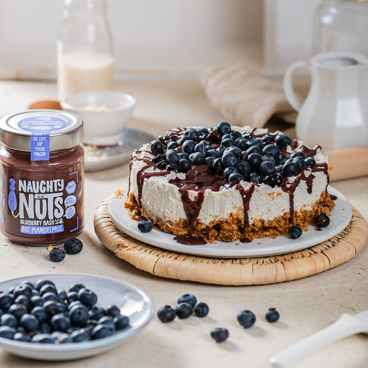 Veganer Blaubeer-Käsekuchen