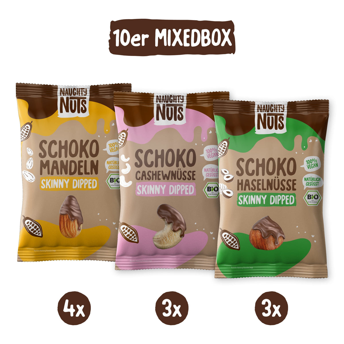 Bio Mixed Box Schoko-Nüsse(skinny dipped) - 10er Box
