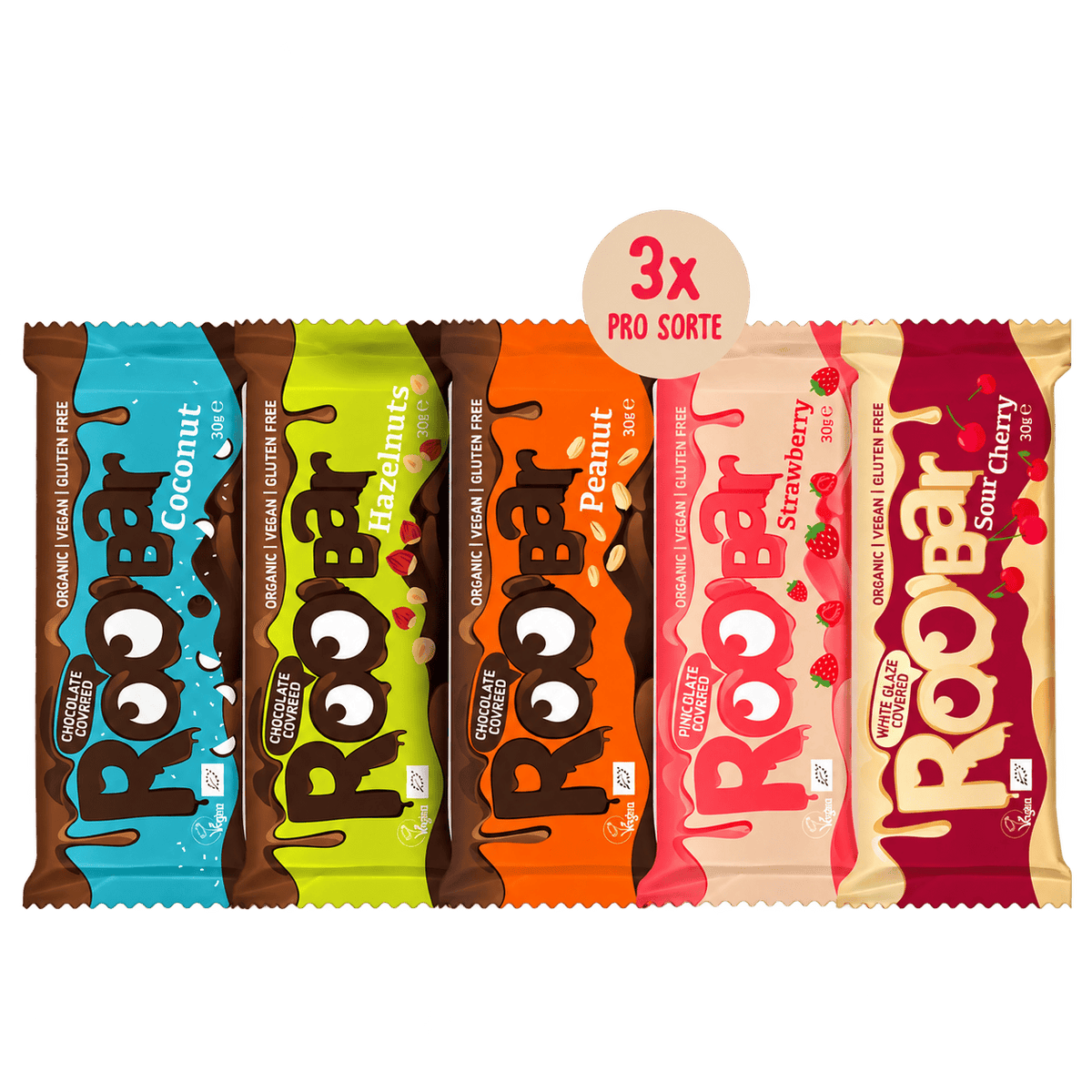 Roobar Schoko-Riegel Probierpaket Probierpaket Schokoriegel Roobar (15 Riegel)