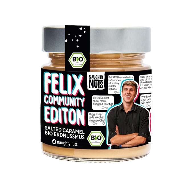 Naughty Nuts Nussbutter Limited Felix Community Edition - Erdnussmus Salted Caramel