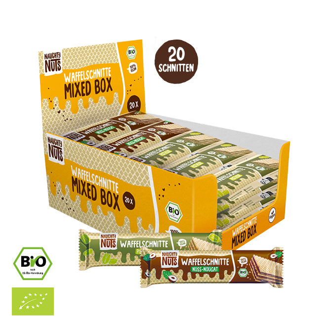 Bio Waffelschnitte Mixed Box (Nuss-Nougat & Pistazie)