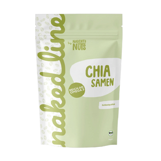 Verpackung von Naughty Nuts Chia Samen in Bio Rohkostqualitaet