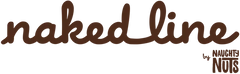 Markenlogo Naked Line by Naughty Nuts in brauner Schrift