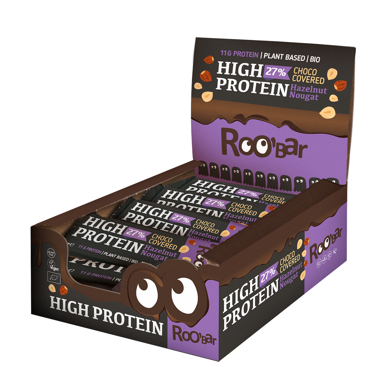 High-Protein Schokoriegel mit Haselnuss Nougat (12 Riegel)